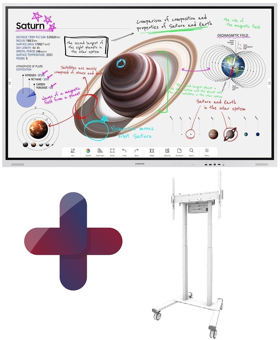 Samsung Flip Pro WM75B Flipchart 190,5 cm 75 Zoll + Neomounts FL55-875WH1 motorisierter Rollwagen höhenverstellbar Samsung Flip Pro WM75B Flipchart 190,5 cm 75 Zoll + Neomounts FL55-875WH1 motorisierter Rollwagen höhenverstellbar